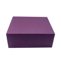 Boîtes d'emballage de cadeaux de fleurs en carton magnétique en papier Kraft violet de luxe pour pot de bougie doublure en éponge mate pliante