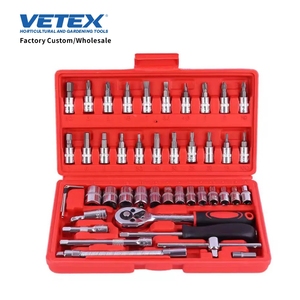 Jeu de clés à cliquet en acier robuste Vetex 46 pièces, kit d'outils universel pour mécanicien, réparation automobile, bricolage à domicile SD-004 H - Product Image 2