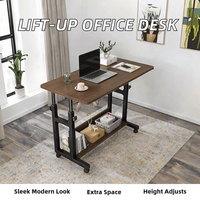 Bureau de travail moderne et durable en MDF pour la maison, plateforme de levage verticale pour ordinateur portable, chambre à coucher, bureau, école, pieds en métal