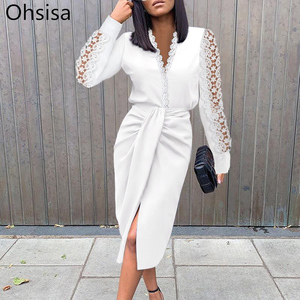 Wholesale Long Sleeve Lace Pencil Dress Available Up To Size 4XL |  Alibaba.com