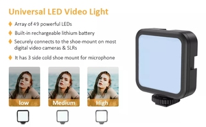 AY49 video <span class=keywords><strong>vlogging</strong></span> kit LED Luz de relleno cámara-montaje vlogger micrófono con mango de agarre y controlador para teléfonos inteligentes vlog - Product Image 3