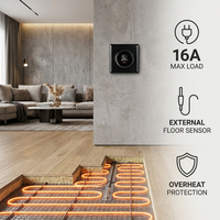 Termostato Inteligente con Pantalla Táctil WiFi, Aplicación Tuya para Calefacción por Suelo Radiante Eléctrico, Uso en Salas de Estar y Hoteles, Eficiencia Energética