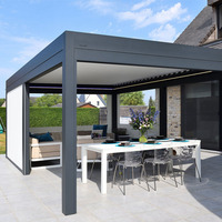 Gazebo impermeable para jardín, pérgola bioclimática motorizada, toldo retráctil de aluminio, para exteriores, Turquía