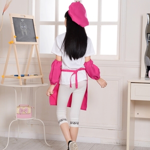 <span class=keywords><strong>Delantal</strong></span> y sombrero <span class=keywords><strong>de</strong></span> chef para niños con logotipo personalizado, conjunto <span class=keywords><strong>de</strong></span> delantales para niños con bolsillos para cocina, pintura para hornear para niños y niñas - Product Image 4