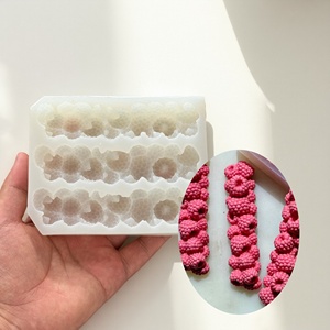 Stampo in Silicone a 3 Cavità per Lamponi, Riutilizzabile Antiaderente, per Decorazione Eclair, Cioccolato, Caramelle, Sapone, Gesso, Strumenti Fai-da-Te per Pasticceria - Product Image 1