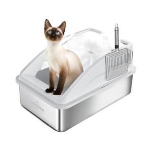 OEM <span class=keywords><strong>Cat</strong></span> Litter Box com 20L Capacidade Aço Inoxidável Semi-Fechado Bacia Removível Fácil Limpo Recurso Fornecedor Direto - Product Image 6