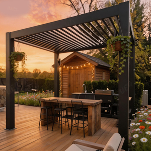 Abri de voiture résidentiel en aluminium pour 2 voitures, système de drainage par gouttière, options de couleur RAL thermolaquées, abri de rangement à <span class=keywords><strong>toit</strong></span> <span class=keywords><strong>plat</strong></span> verrouillable - Product Image 1