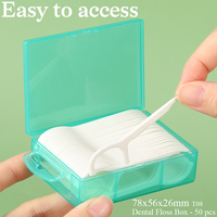 YUZMEI Étui de rangement compact pour fil dentaire personnalisé avec logo, boîte à cure-dents portable en plastique avec crochet