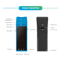 Android6.0 Terminal de point de vente Mobile intelligent avec 3g Wifi 2d 1d Scanner de codes-barres imprimante et caméra