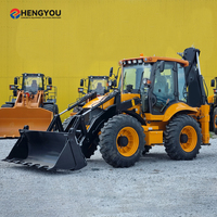 Chargeuse-pelleteuse sur roues hydraulique EPA la moins chère de Chine, type JCB 4x4 4cx 3cx, avec godet mélangeur et pour le manutention de bois