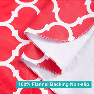Mantel Redondo de PVC Rojo Festivo HuiHe, Mantel <span class=keywords><strong>para</strong></span> <span class=keywords><strong>Mesa</strong></span> Seguro <span class=keywords><strong>para</strong></span> Alimentos, Fácil de <span class=keywords><strong>Limpiar</strong></span>, con Borde Cosido - Product Image 5
