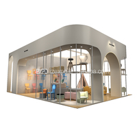 Stand d'exposition pour salon professionnel, stand publicitaire haut de gamme facile à monter, stand modulaire en bois personnalisé