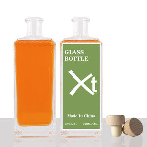 Hotsale rectangle toutes sortes <span class=keywords><strong>de</strong></span> bouteilles en verre <span class=keywords><strong>de</strong></span> forme différente, poids différent pour la vodka, le whisky, la tequila, le <span class=keywords><strong>gin</strong></span>, le rhum - Product Image 1