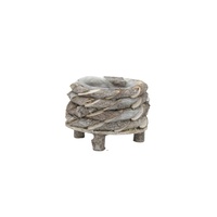 Pot de fleurs rond en bois créatif, pot de fleurs avec jambes, avec doublure en plastique