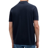 Polo de haute qualité à col rabattu bleu marine avec logo rose vif Nom de marque personnalisé Manches courtes T-shirts d'été pour hommes