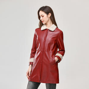 แจ็กเก็ต<span class=keywords><strong>หนัง</strong></span> Pu สำหรับผู้หญิง,เสื้อโค้ทผ้าฟลีซให้ความอบอุ่<span class=keywords><strong>น</strong></span>ความยาวระดับกลางๆแฟชั่<span class=keywords><strong>น</strong></span>แบบกำห<span class=keywords><strong>น</strong></span>ดเองสำหรับฤดูห<span class=keywords><strong>น</strong></span>าว - Product Image 5