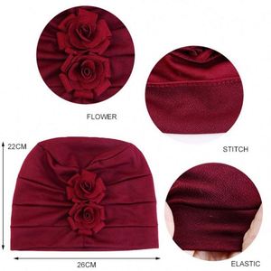Nouveau design : Turban chimio 3D fleuri pour femmes musulmanes avec accessoires pour cheveux – Idéal pour l'automne, le sommeil, le quotidien et les sorties décontractées - Product Image 2