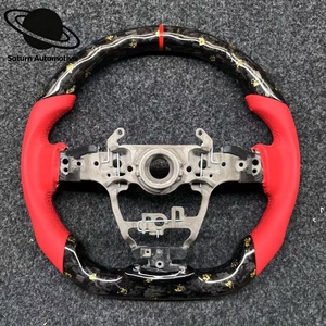 Volant de direction à 3 branches en fibre de carbone OLIVER avec patch en forme de cornes de démon, style feuille d'or forgée, pour <span class=keywords><strong>Corvette</strong></span> C8 - Product Image 5
