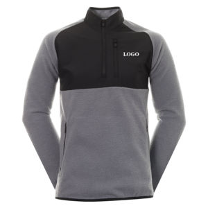 เสื้อสเวตเตอร์สวมหัวกอล์ฟแขนยาวของผู้ชายเสื้อแห้งเร็วมีซิปพิมพ์โลโก้พิมพ์ลายดิจิตอลสำหรับฤดูใบไม้ผลิ - Product Image 4