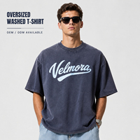 T-shirt Streetwear Rétro Délavé à l'Acide Coupe Oversize Boxy Personnalisé avec Impression Sérigraphiée