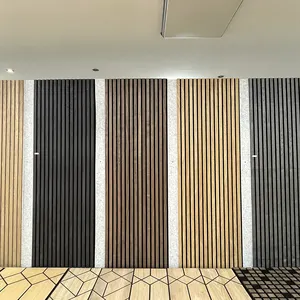 KASARO dekorasi Celling 3d Panel dinding kedap suara Panel dinding Interior Panel akustik kayu selempang