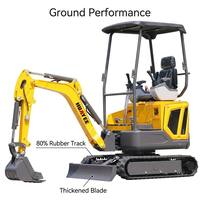 Excavator Mini HUAYEE Crawler, Mesin Penggali Diesel Kecil 1,6 Ton, Micro Trencher Hidrolik untuk Pertanian dengan Aksesoris, Custom, Dijual