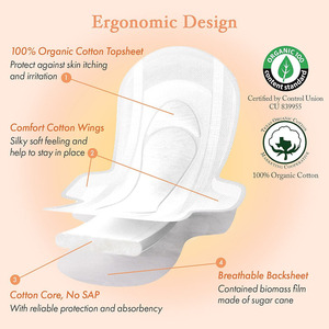 100% Cotton Hữu Cơ Nặng Thấm Hút Thêm Dài Chiều Dài Miếng Đệm Cho Phụ Nữ Siêu Dài Qua Đêm Miếng Đệm Vệ Sinh Miếng Đệm - Product Image 3