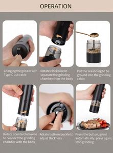 Wholesale Rechargeable Salt and <b>Pepper</b> <b>Grinder</b> USB Spice <b>Grinder</b> Custom Logo - Product Image 6