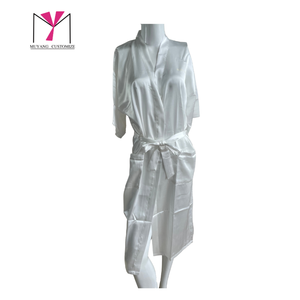 ชุดคลุมยาวปรับแต่งได้ MUYANG แขนสั้น ผ้าซาติน ชุดนอนฤดูร้อน สำหรับใช้ในบ้านและโรงแรม - Product Image 3