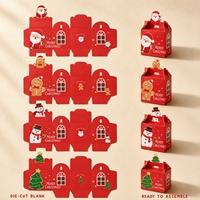 Boîte cadeau personnalisée de Noël avec poignée, boîte en papier imprimée pour les fêtes, pour bonbons, biscuits, friandises, emballage en gros