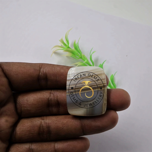 อาเกตแถบสีเหลือง 100% ธรรมชาติ คุณภาพเกรด AAA+ อาเกตแถบสีเหลืองทรงหลังเบี้ย พลอยเม็ดเดี่ยวสำหรับทำเครื่องประดับ หินอาเกต - Product Image 3