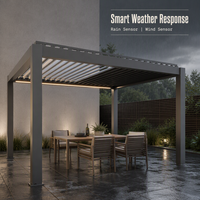 Pergola robuste avec toit à lamelles réglables, drainage dissimulé et protection contre les charges de neige hivernales