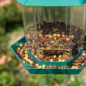 Mangeoires à oiseaux suspendues avec toit en forme d'hexagone pour oiseaux sauvages tous temps à l'extérieur mangeoire à oiseaux suspendue - Product Image 5