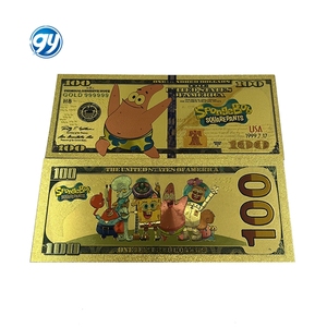 Billete de Banco de Plástico Chapado en Oro de 24k con Diseño de <span class=keywords><strong>Bob</strong></span> <span class=keywords><strong>Esponja</strong></span>, Anime de Dibujos Animados, Venta al por Mayor - Product Image 6