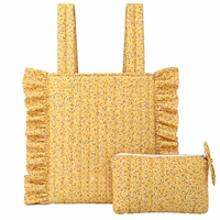 Ensemble de sacs organisateurs matelassés à imprimé floral pour poussette, avec volants, sac de rangement pour maman et pochette assortie pour poussette