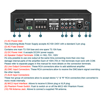 Amplificateur de sonorisation IP 120W intégré avec Bluetooth et FM pour systèmes de sonorisation commerciaux, églises et écoles
