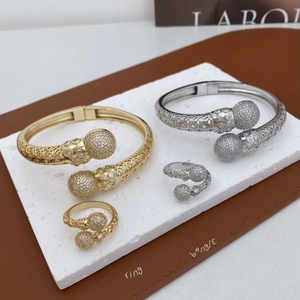 Brazaletes de joyería fina de circonia cúbica multicolor, brazalete chapado en oro para mujer, brazaletes de bola de diseño - Product Image 5