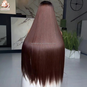 Perruque en cheveux humains bruns chocolat, lisses et raides, sans colle, densité 250, perruque Lace Front SDD en cheveux vietnamiens bruts, prix de gros, prête à porter - Product Image 2