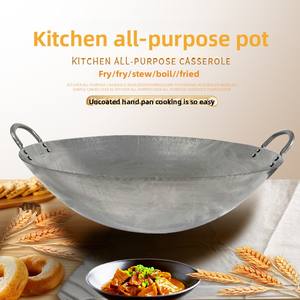 <span class=keywords><strong>Wok</strong></span> en fer forgé à la main, design traditionnel à l'ancienne, non revêtu, pour la cuisine domestique, le bois de chauffage, pour les hôtels commerciaux, les cantines - Product Image 3