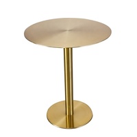 Table Ronde Moderne en Acier Inoxydable Doré pour Hôtels, Cafés, Restaurants, Bars, Espaces Extérieurs et Écoles