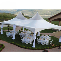 Tente Pagode à Structure en Aluminium Haute Performance 3x3 4x4 5x5, Gazebo Extérieur en Toile avec Câbles Transversaux pour Fêtes, Cours et Parcs, en Polyester