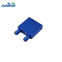 OEM personnalisé brasage aluminium cuivre refroidissement par eau dissipateur thermique aio 40x40 cpu bleu liquide refroidisseur bloc aluminium 3060 waterblock 50mm
