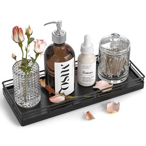 Countertop Tray Bathroom Storage Rack Rectangle Freestanding Durable <b>Soap</b> Shampoo Toiletries Holder - Product Image 1