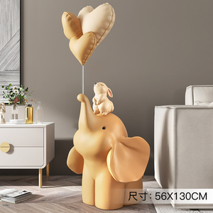Commercio all'ingrosso in fibra di vetro cartoon pink elephant ornaments indoor home decor soggiorno home decor scultura da collezione del fumetto - Product Image 3
