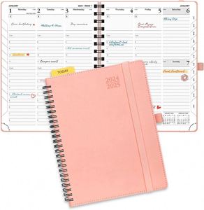 Custom School Hardcover Leather Thread Sewing Homeschool Planning <b>Daily</b> <b>Planner</b> Gift - Product Image 1