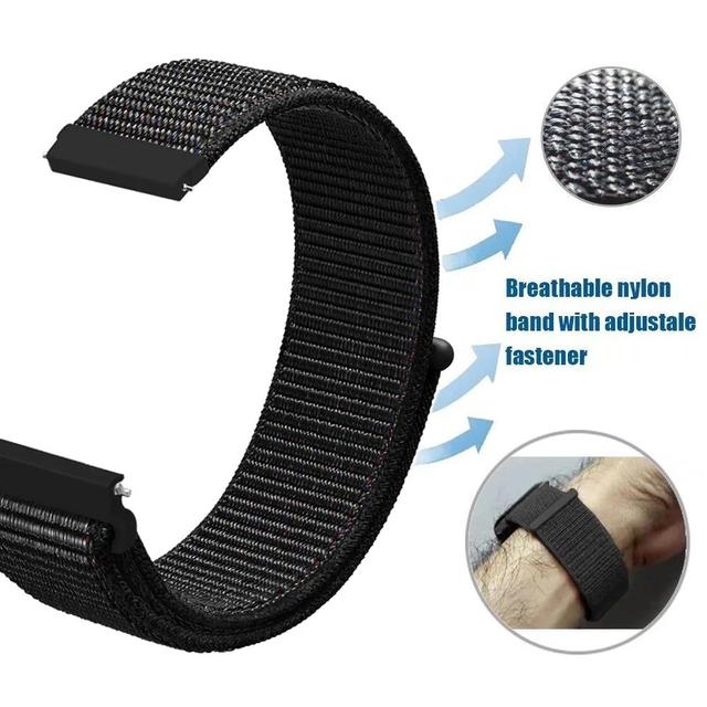 20mm 22mm Breathable Nylon Watch Band for Garmin Vivoactive 3/4/5 Venu 2 Plus/3 Forerunner 265/965/745/645/255 Music Hook Loop
