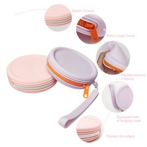 Custom Logo Silicone Waterproof Unisex Keychain <b>Pouch</b> Fashionable Portable Outdoor Use Small Coin Purse With Zipper Closure - Product Image 6