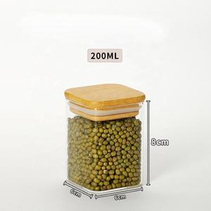 Vetro trasparente quadrato barattolo di conservazione degli alimenti con coperchio tè chicchi di caffè contenitore Snack dadi scatola sigillata <span class=keywords><strong>Organizer</strong></span> <span class=keywords><strong>da</strong></span> <span class=keywords><strong>cucina</strong></span> - Product Image 4