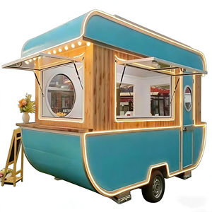 Chariot de restauration mobile rétro au design vintage pour marché nocturne, stand de rue, restauration extérieure, vente de snacks et de café - Product Image 4