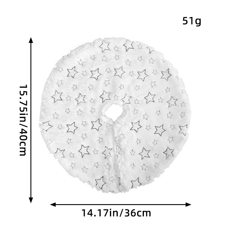 N2-25 Mini Silver Five Star Tree Skirt